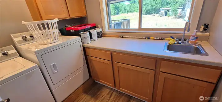 Laundry area with utility sink