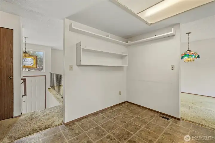 Eating Space in the Kitchen with Shelving. Eating Space in the Kitchen with Shelving.