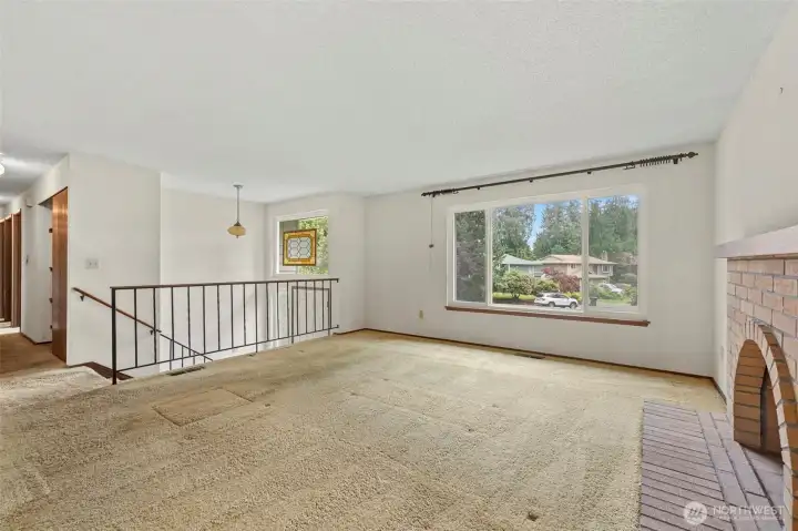 Living Room with a Picture window, at the end of the Cul-De-Sac. Looking out over the neighborhood. Living Room with a Picture window, at the end of the Cul-De-Sac. Looking out over the neighborhood.