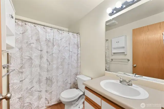 The upstairs bathroom
