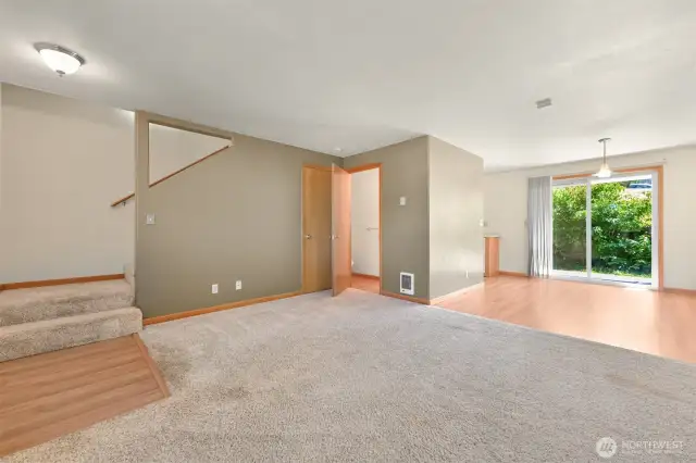 The guest bath is off the living room