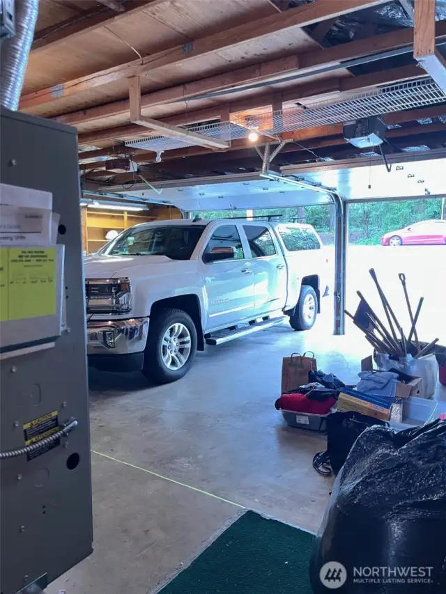 large two car garage with overhead storage?