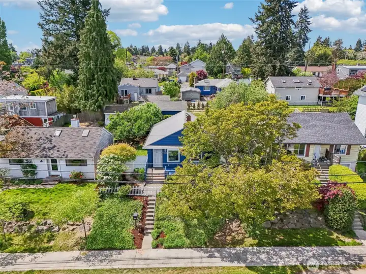 front from higher up drone