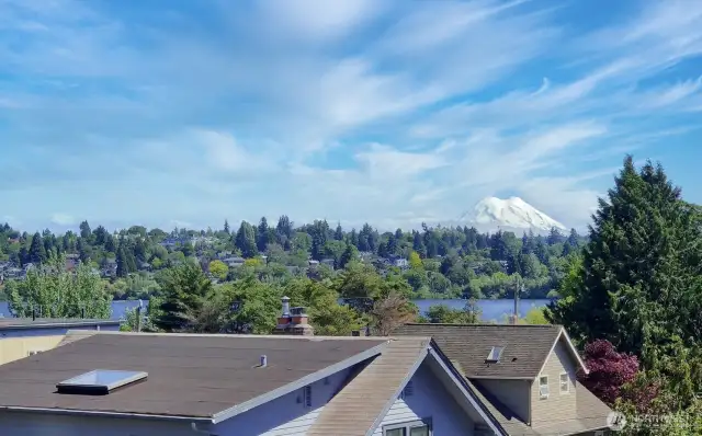 Top floor: Enjoy morning coffee or evening wine with postcard-worthy views of Green Lake and the Mt. Rainer