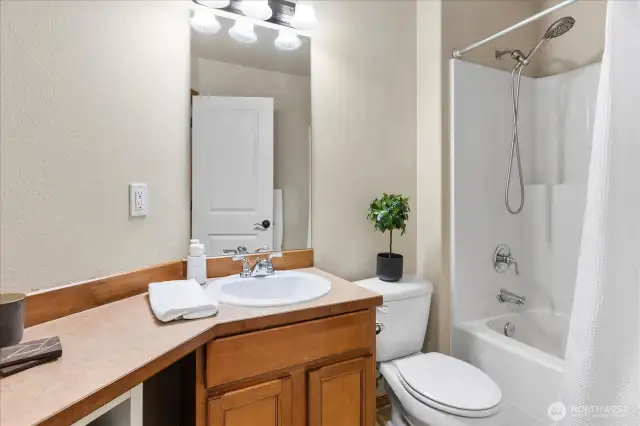 Hall Bath with extra room for storage
