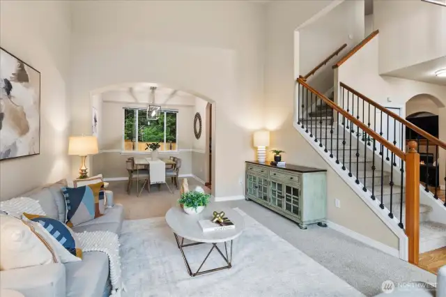 Living Room with soaring ceilings