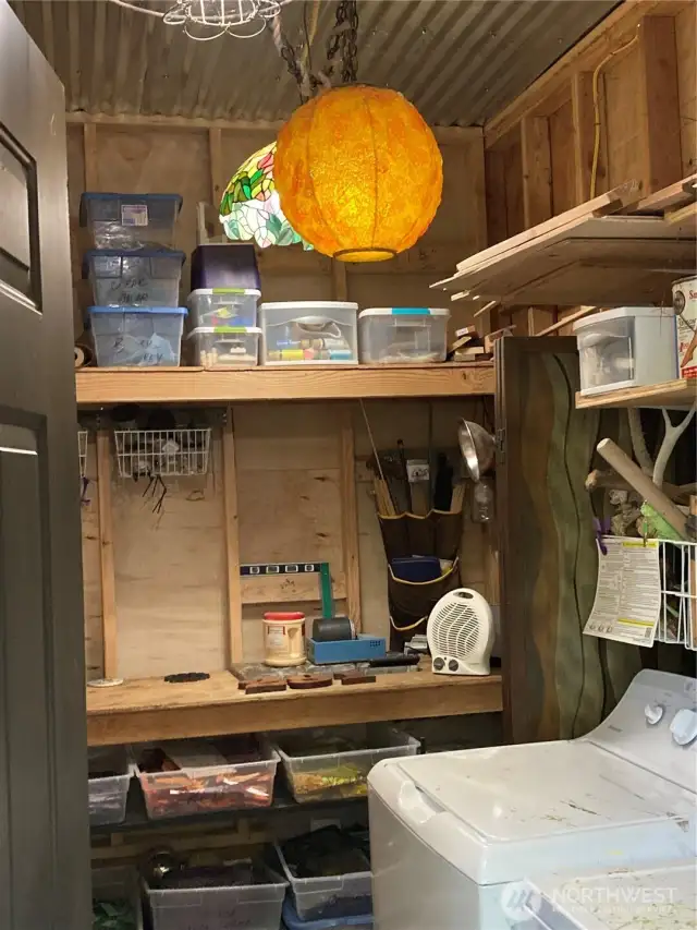 Inside the laundry and art room behind the annex building