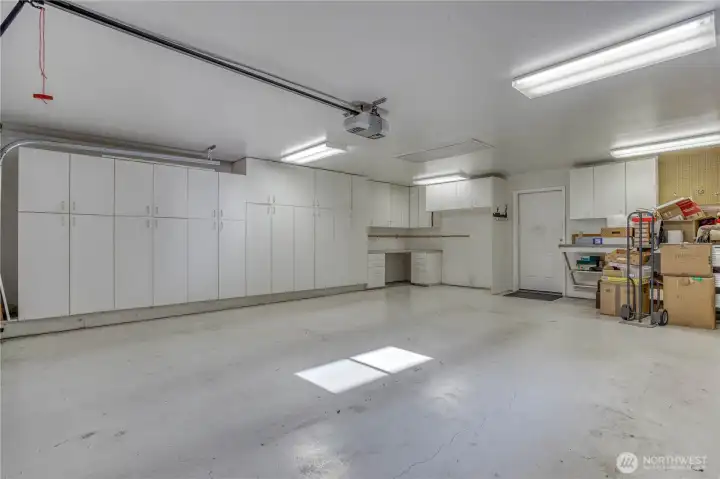 Built in storage in spacious garage