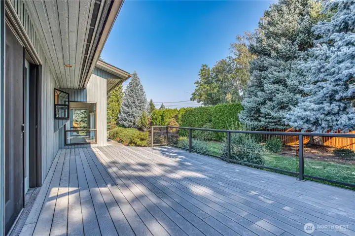 Trex deck in private backyard