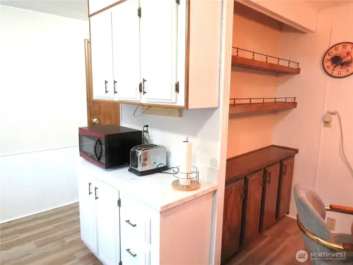 kitchen and eating area