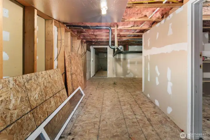 Crawl space view from the entry.