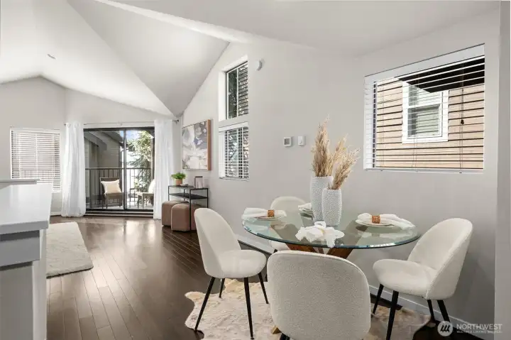 The dining area is the perfect gathering spot for the upcoming Holiday meals.