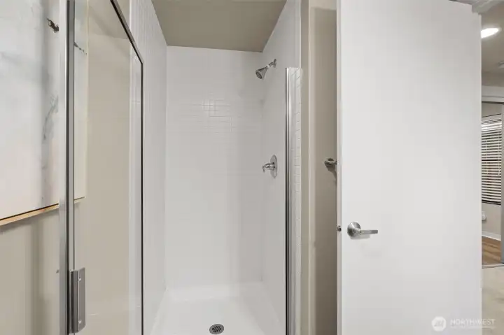 The first-floor 3/4 bath shower.