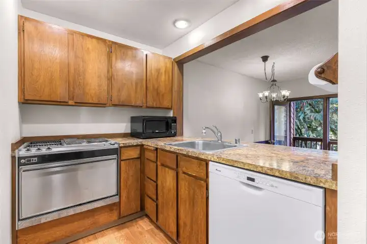 Kitchen with full size appliances