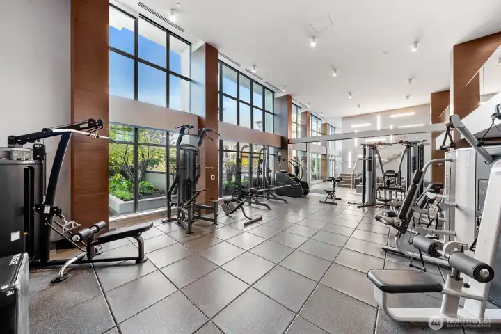 Large gym on 2 floors.