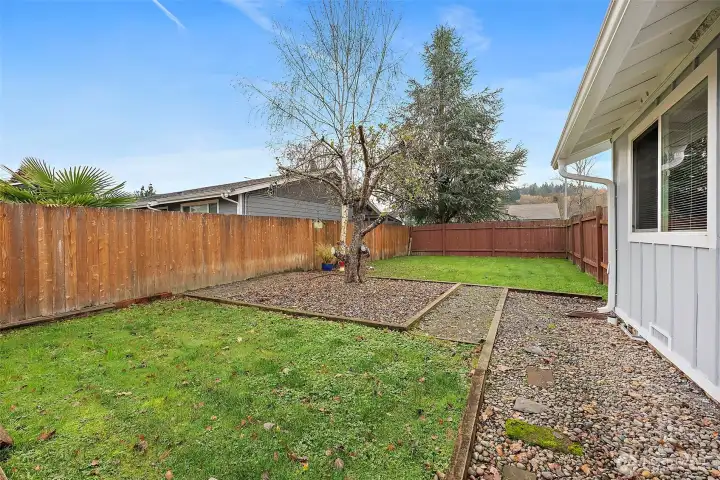 South end of backyard with separation of spaces