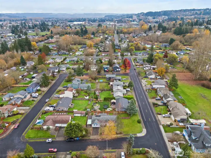 Aerial view looking out towards downtown and the puyallup valley and the fairgrounds. Close to downtown without dealing with the fair traffic!
