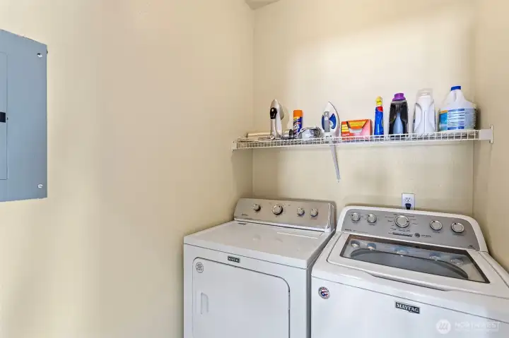 Laundry Room W/ Storage Space Upstairs
