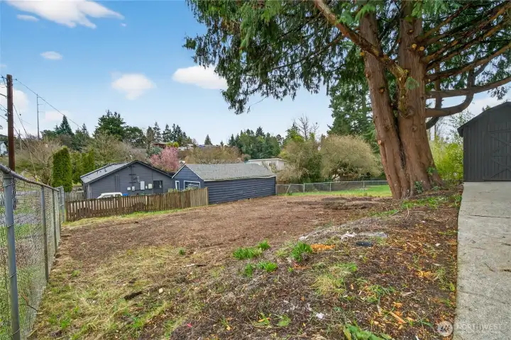 Oversized backyard with more potential.