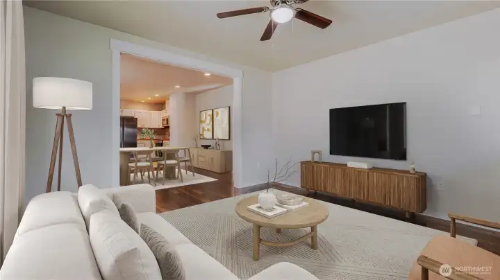 Virtually staged - living room