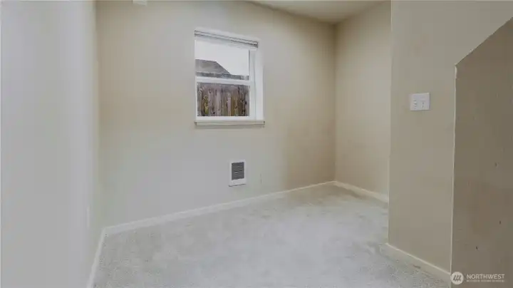 Wide hallway with storage