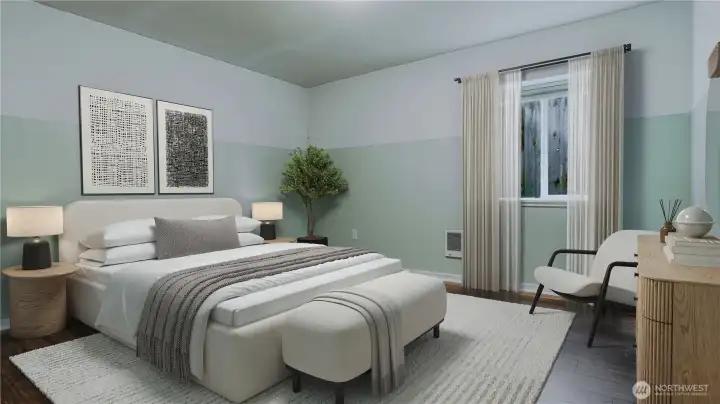 Virtually staged - Bedroom