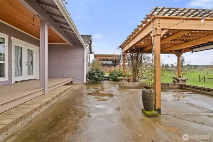 Back deck from main home out to gazebo with movie screen.