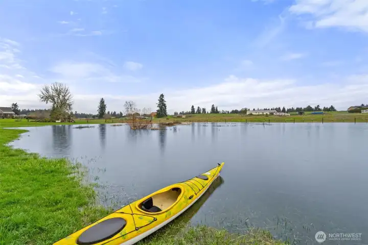 Back 2.5 acres during rain season, perfect to kayak in.