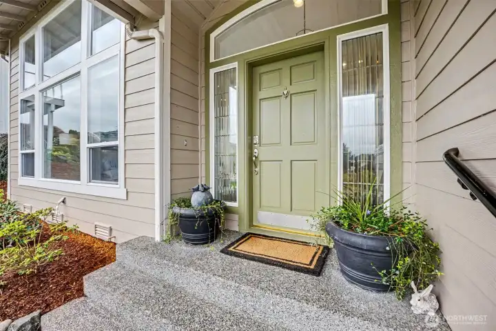 Welcoming front entry.