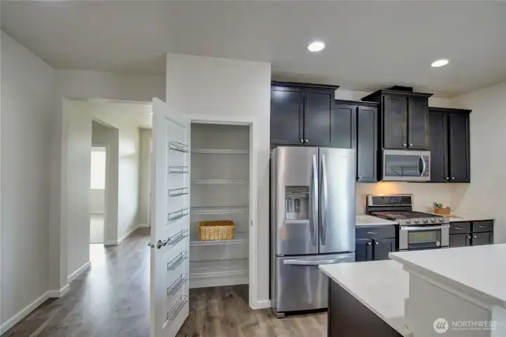 Kitchen with great pantry area.