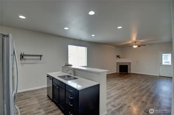 Kitchen looking towards dining & living room.