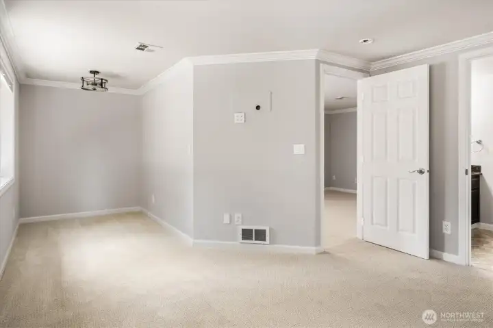 Primary suite alcove without staging.