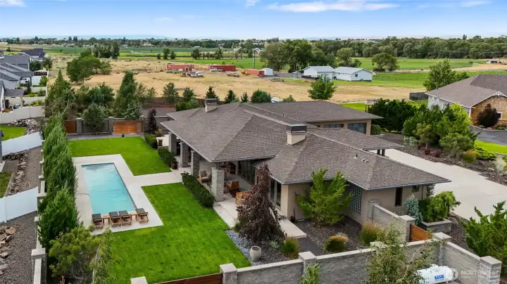 Mature landscaping on approximately an acre