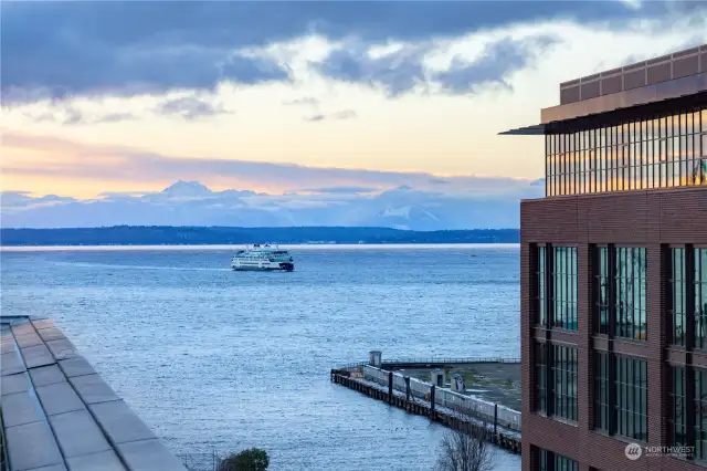 Views of the Puget Sound from the outdoor terrace