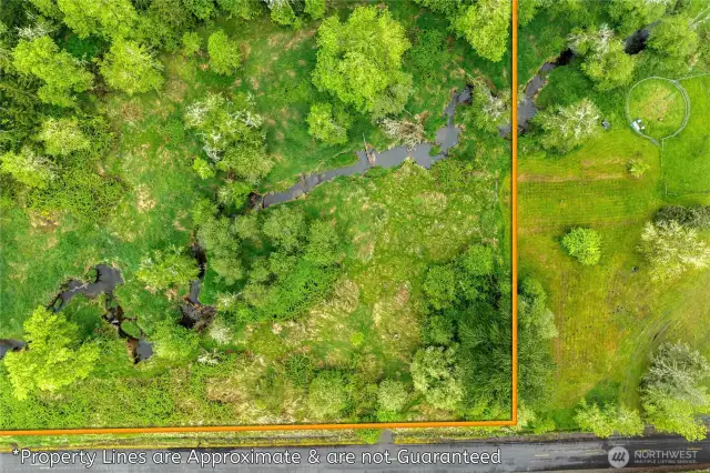 Arial Directly Above Property with Lines