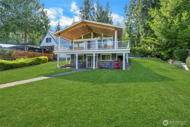 Front of the home view from lake.
