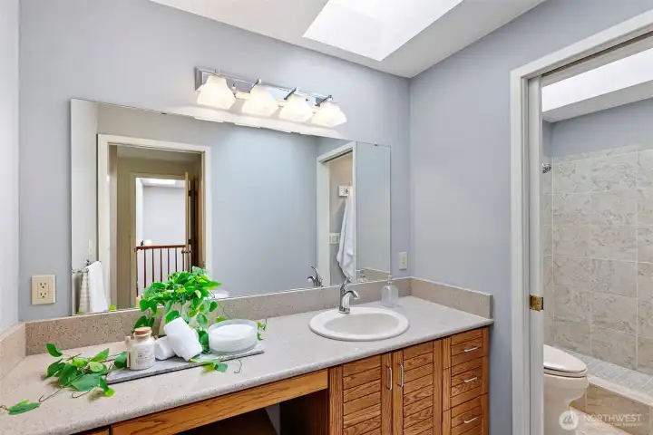 Primary ensuite with shower.