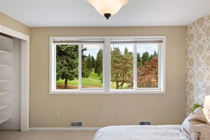 Bedroom #2 with views of the golf course.