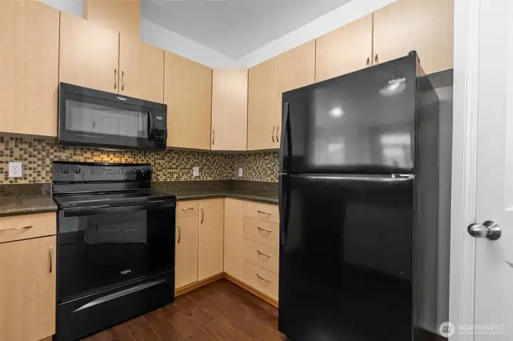 Plenty of storage and prep space in a stylish, functional kitchen layout