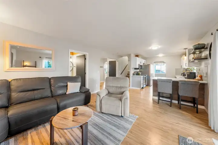 Family Room looking into Kitchen