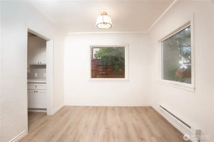 The dining room is appropriately located with a nice view to the front street and neighborhood.