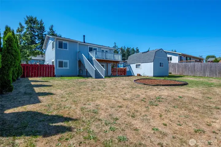 A look at the house from the SE corner of the yard.