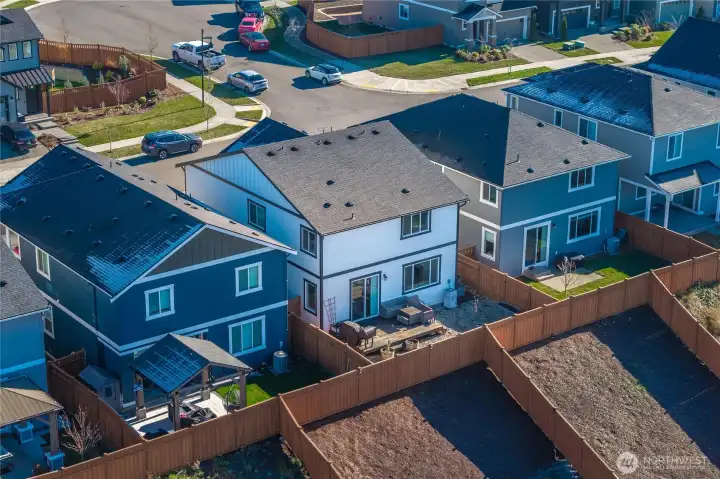 Back Neighbors home sits low for perfect amount of privacy in the backyard!