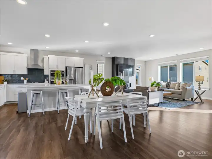 Open living/dining/kitchen