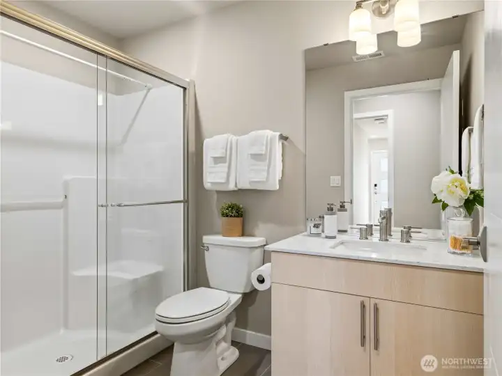 3/4 ensuite bath on first floor