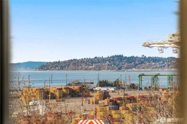 View from the kitchen window. Port of Seattle, Kitsap peninsula and Magnolia views.