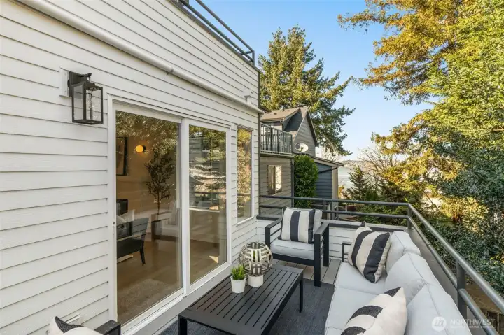 Deck one of three. This one points at downtown. Homes in fore ground slated for removal