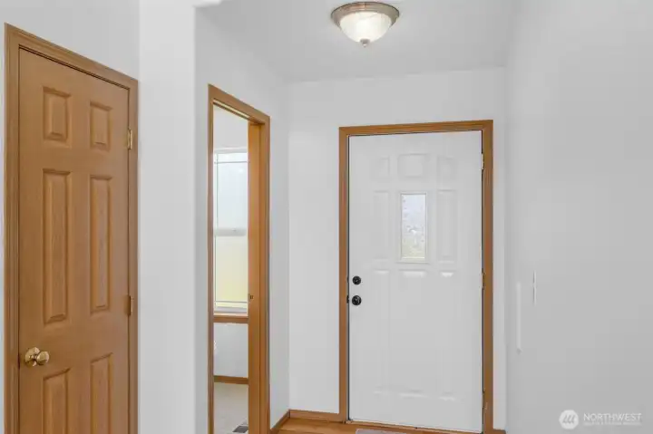 Front door, Hall closet and Power room