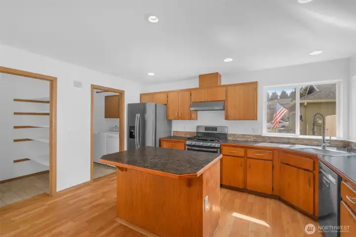 Kitchen to garage & laundry