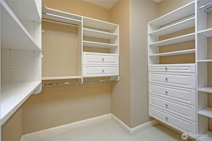 Main floor Primary Closet, with laundry hook up.